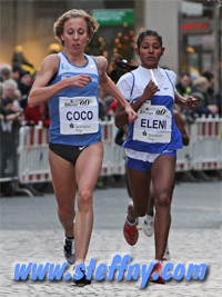 Das Frauenrennen lief auf ein Duell Corinna Harrer gegen Eleni Gebrehiwot hinaus