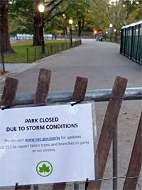New York 2012 - Centralpark geschlossen wegen Sturm